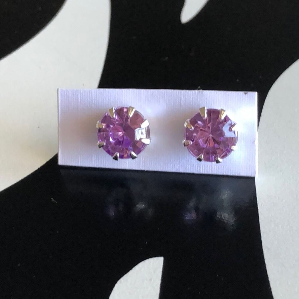 4 for $20 Purple and Silver Stud Earrings